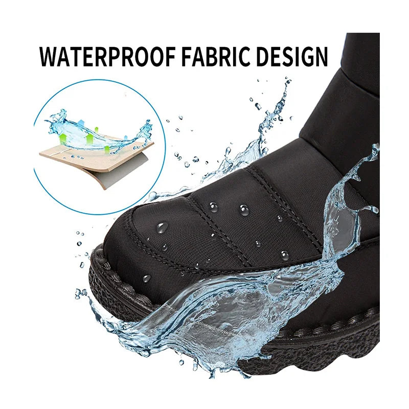 Dames Winterschoenen Waterdicht Zwart Bontgevoerd