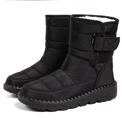 Dames Winterschoenen Waterdicht Zwart Bontgevoerd - Velinix