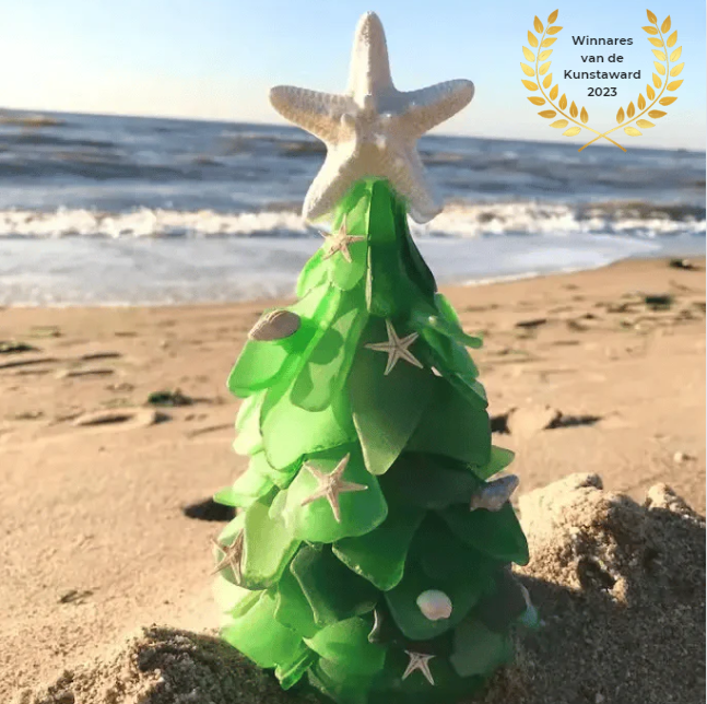 Kerstboom Sea Glass Decoratie Handgemaakt Uniek