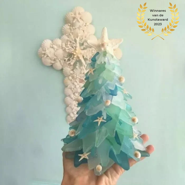 Kerstboom Sea Glass Decoratie Handgemaakt Uniek - Velinix