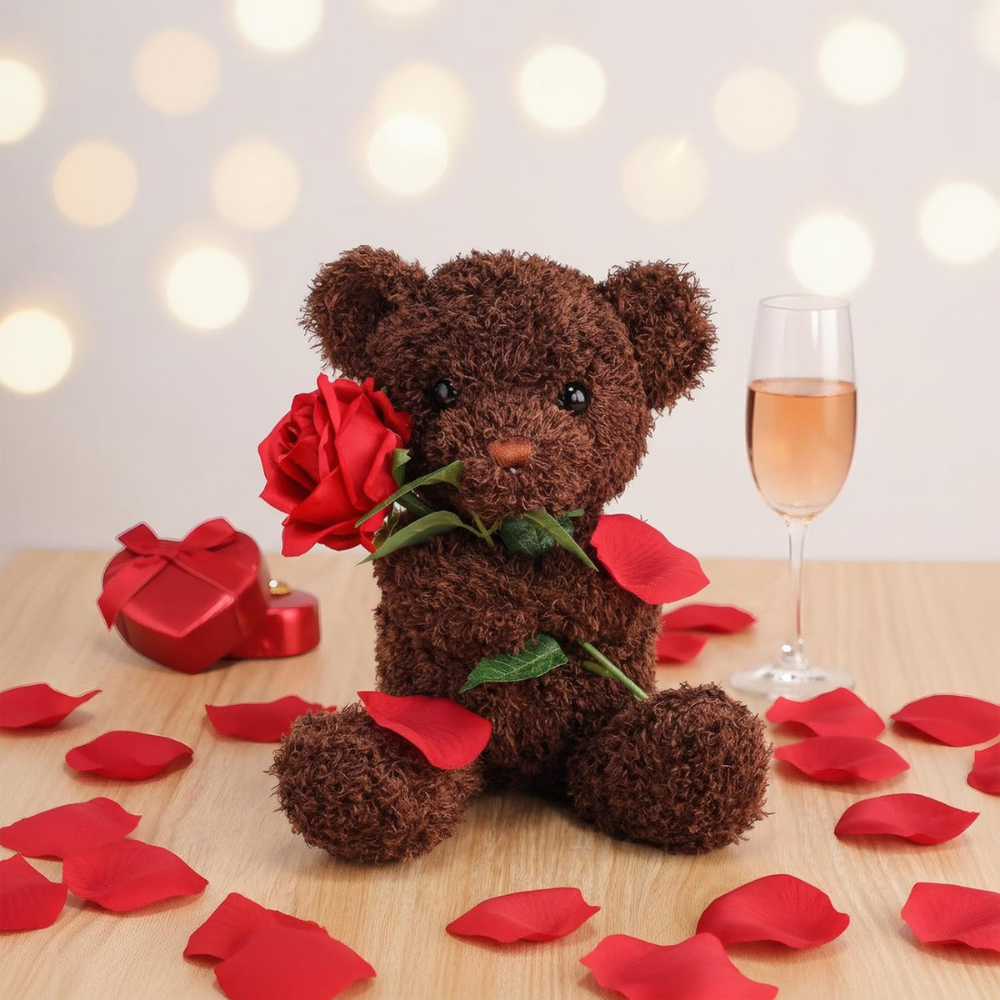 Rozenbeer Pluche Knuffel Zachte Valentijnsdag Cadeau
