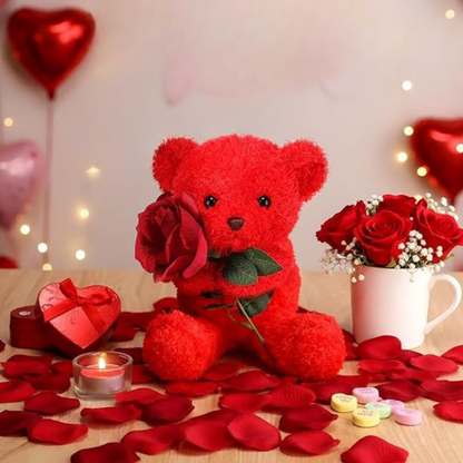Rozenbeer Pluche Knuffel Zachte Valentijnsdag Cadeau