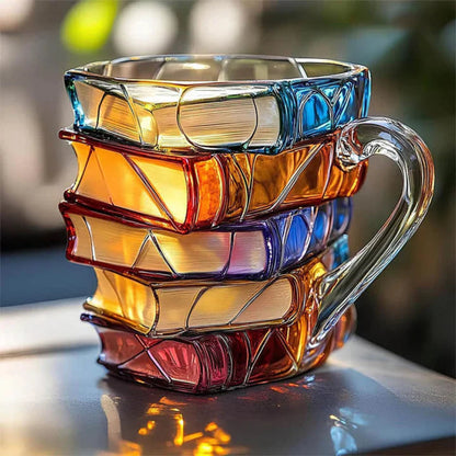 Koffiemok Glazen 3D Boek Ontwerp Decoratief - Velinix