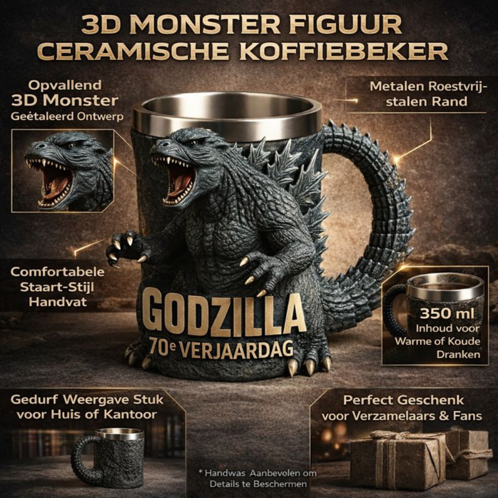 Keramische Koffiemok 3D Monster Leuk Decoratief