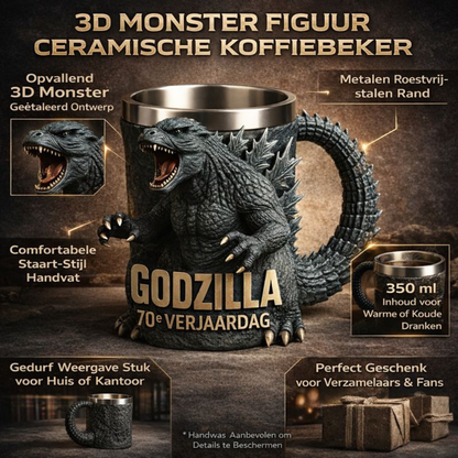 Keramische Koffiemok 3D Monster Leuk Decoratief