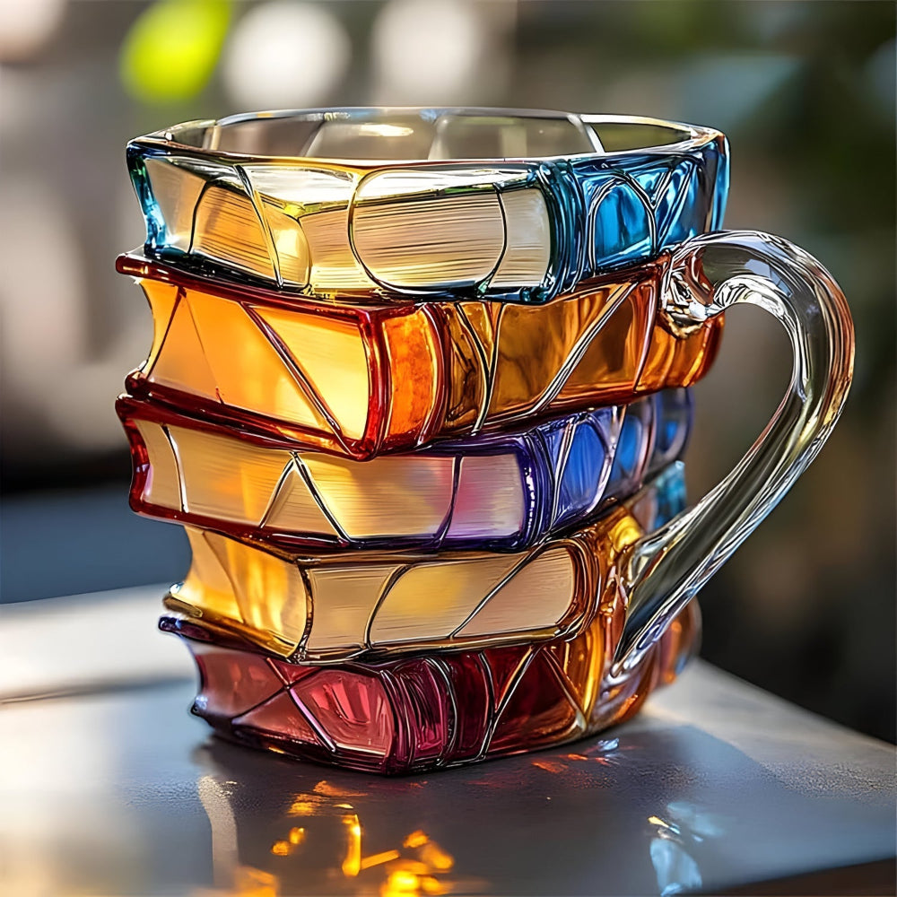 Glas Koffiemok Boeken Design Uniek Decoretje