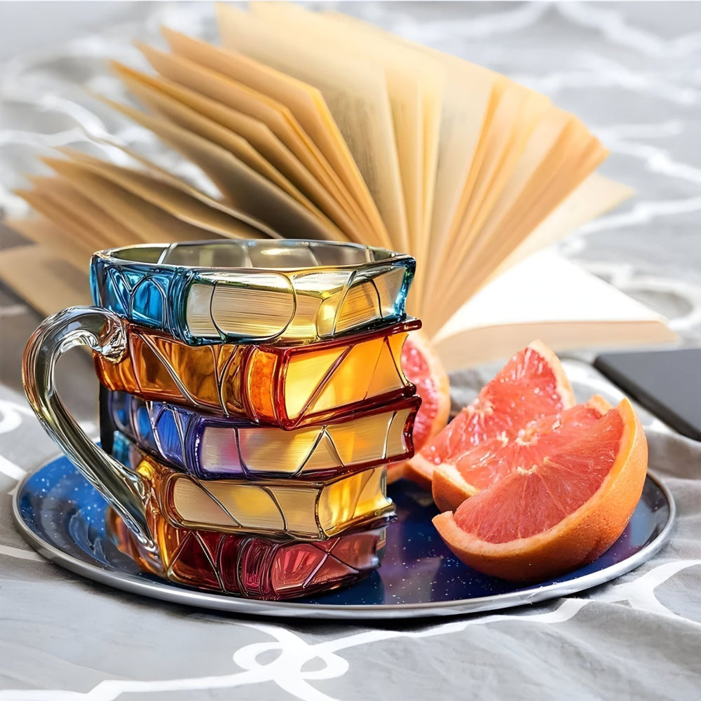 Glas Koffiemok Boeken Design Uniek Decoretje