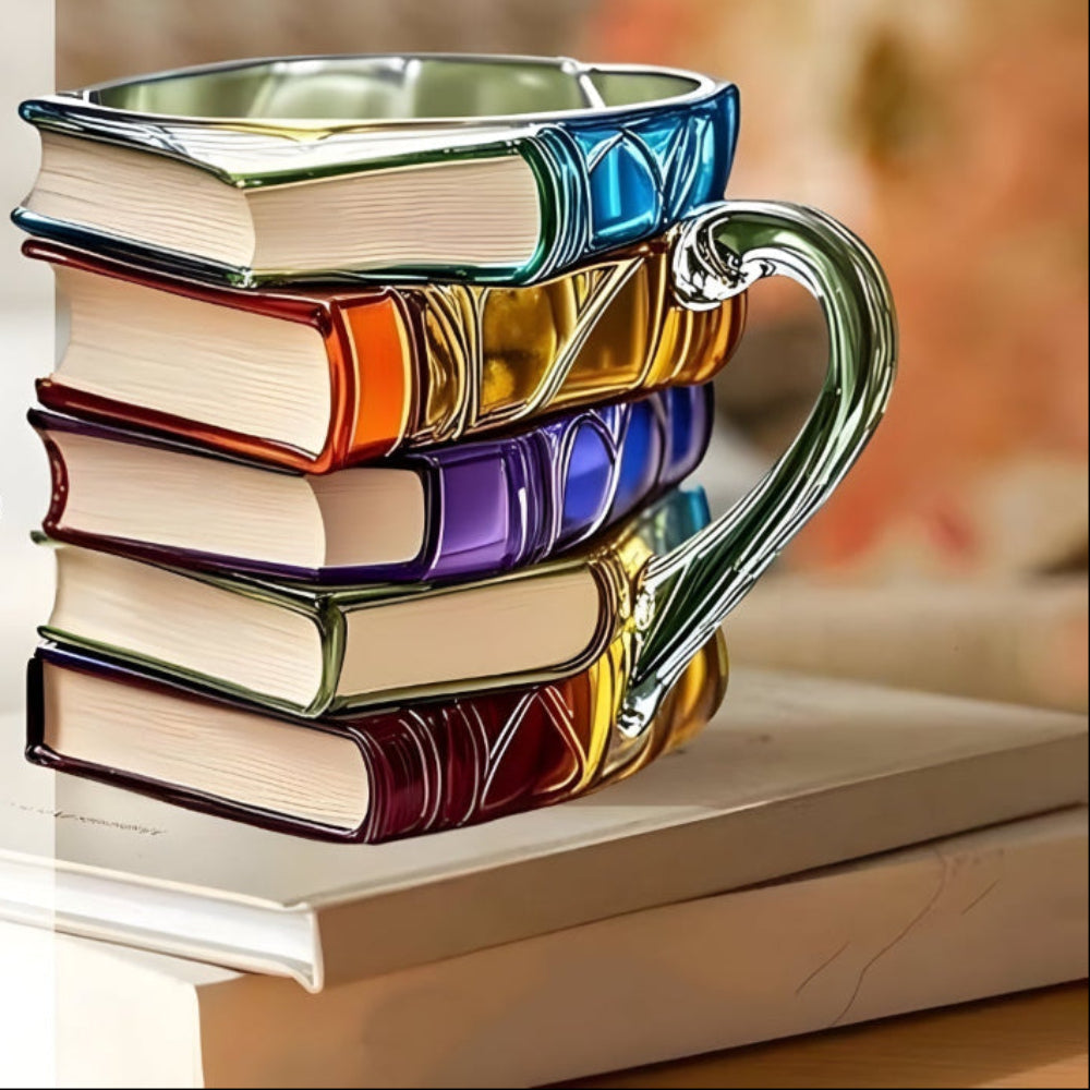 Glas Koffiemok Boeken Design Uniek Decoretje