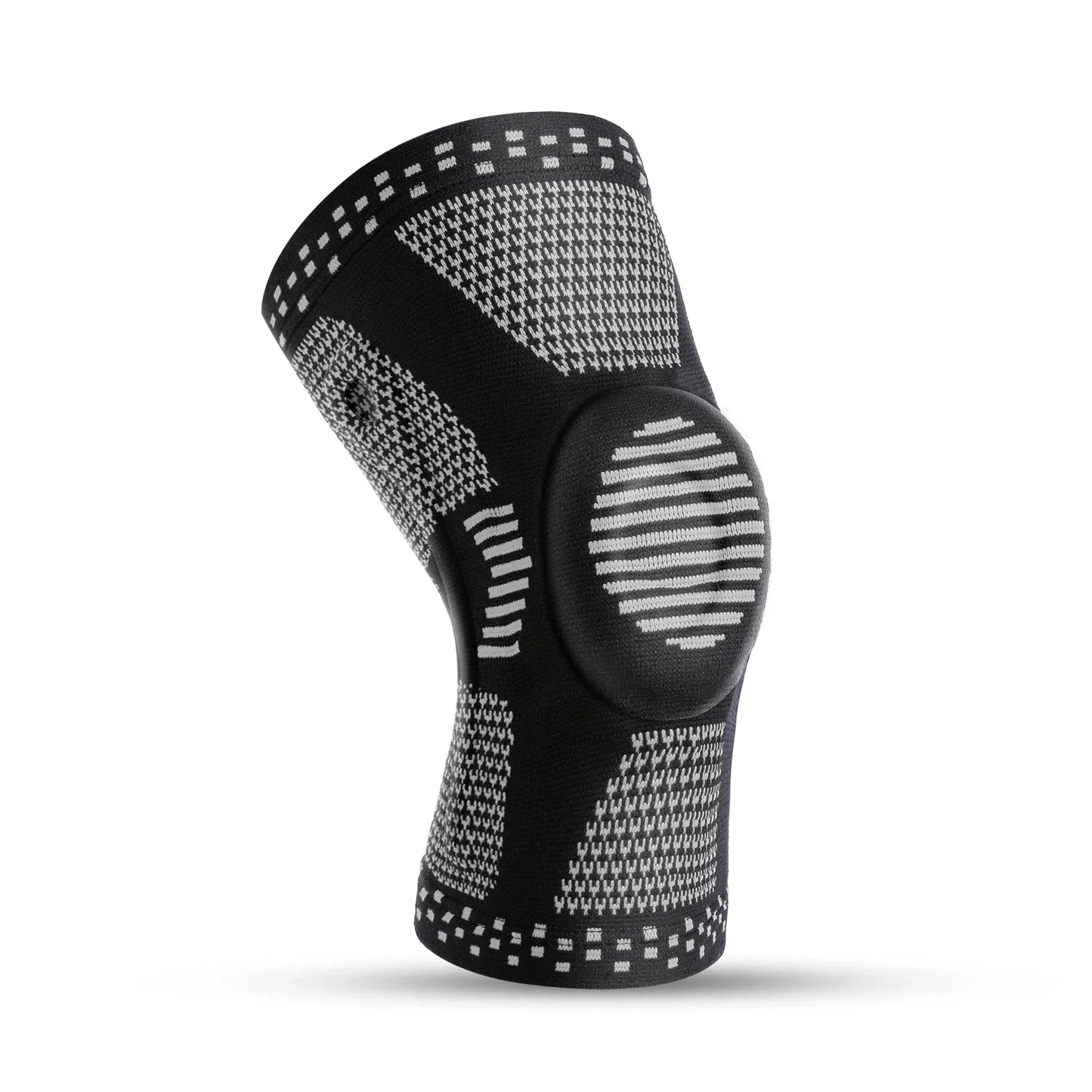 Kompressions-Kniemanschette aus Silikon für Sport, Fitness und Rehabilitation, Schwarz 10