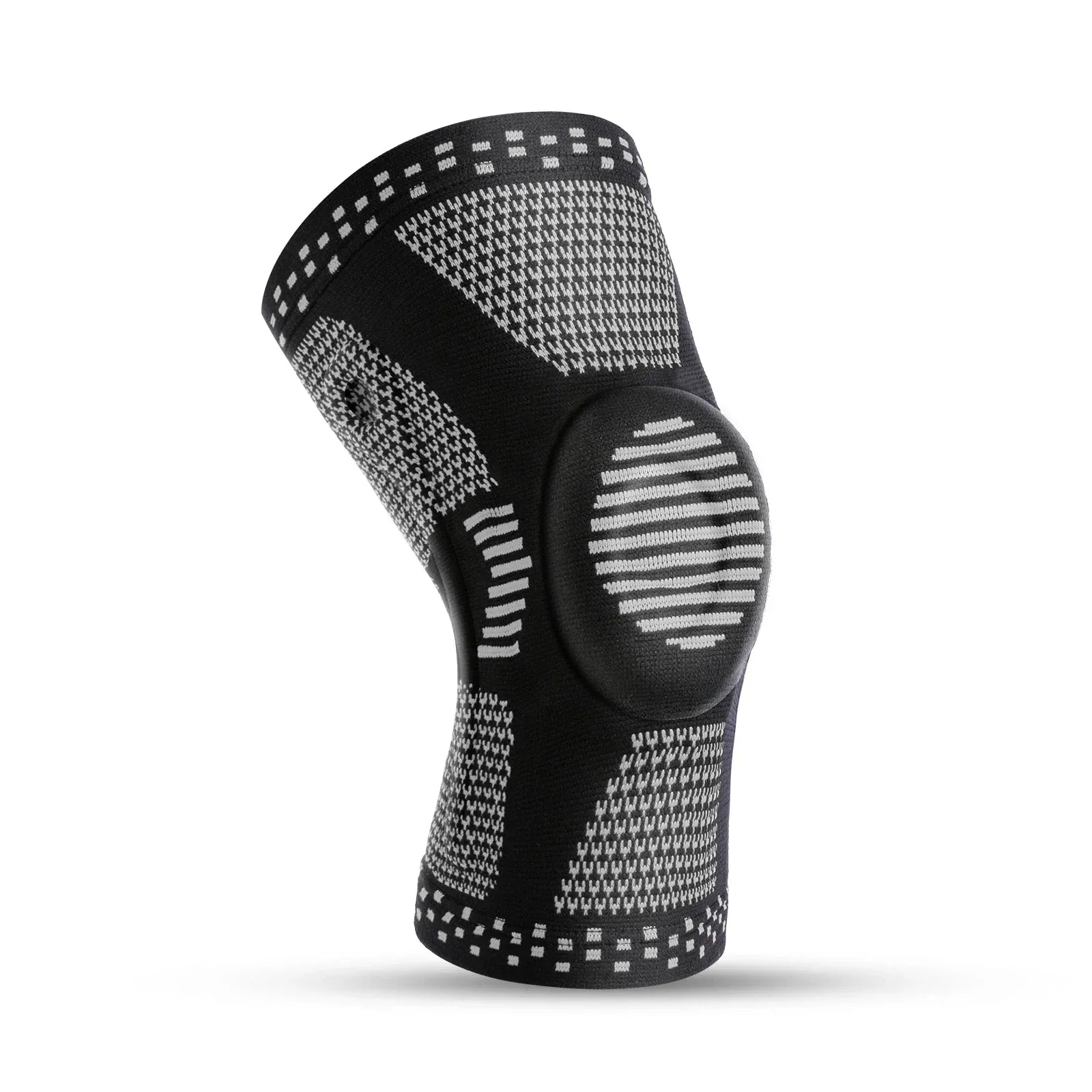 Kompressions-Kniemanschette aus Silikon für Sport, Fitness und Rehabilitation, Schwarz 10