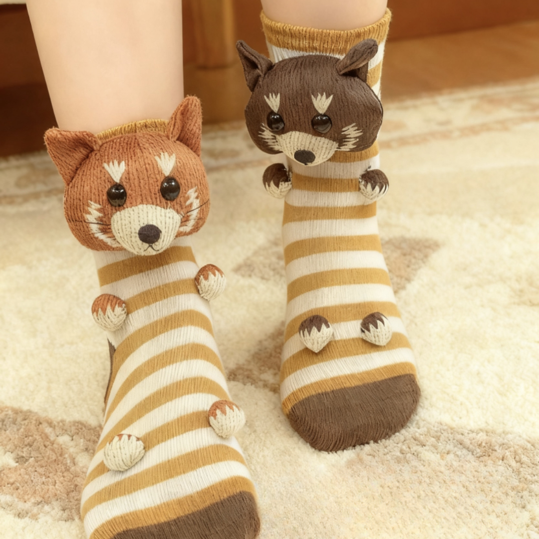 Dierensokken Unisex Warm Antislip 3D Design