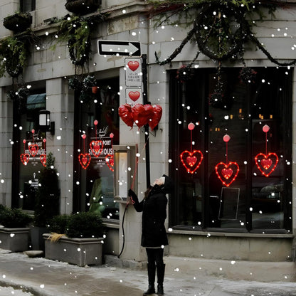 LED Hartvormig Lichtsnoer Valentijnsdecoratie Raamverlichting