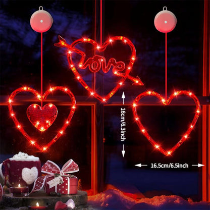 LED Hartvormig Lichtsnoer Valentijnsdecoratie Raamverlichting