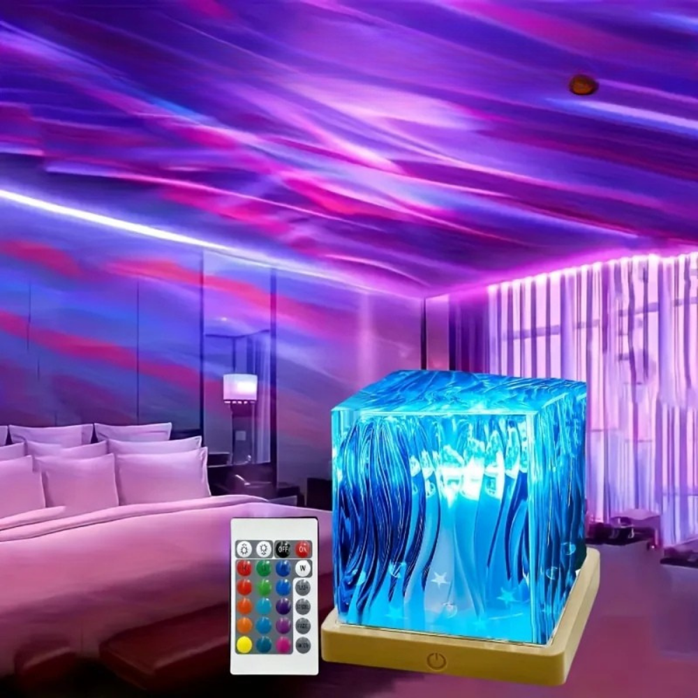 LED Tafellamp RGB Kristal met Watergolven Sfeer Verlichting