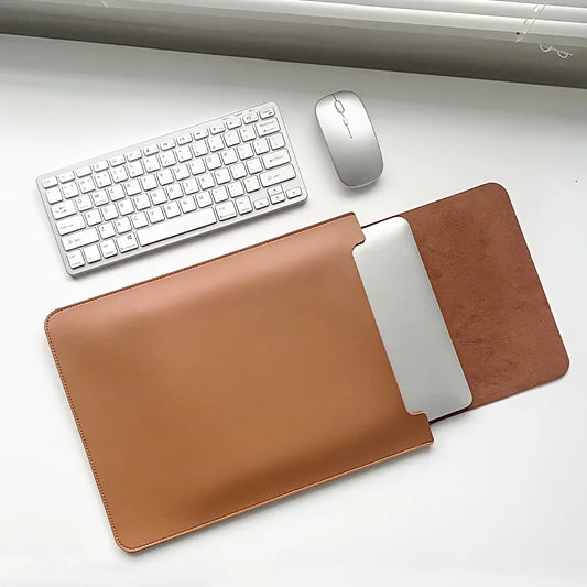 Waterdichte Laptop Sleeve 12-16 inch PU Leer Beschermhoes - Velinix