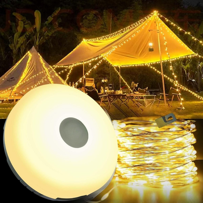 LED Lichtketting Buitenlamp met Powerbank voor Camping - Velinix