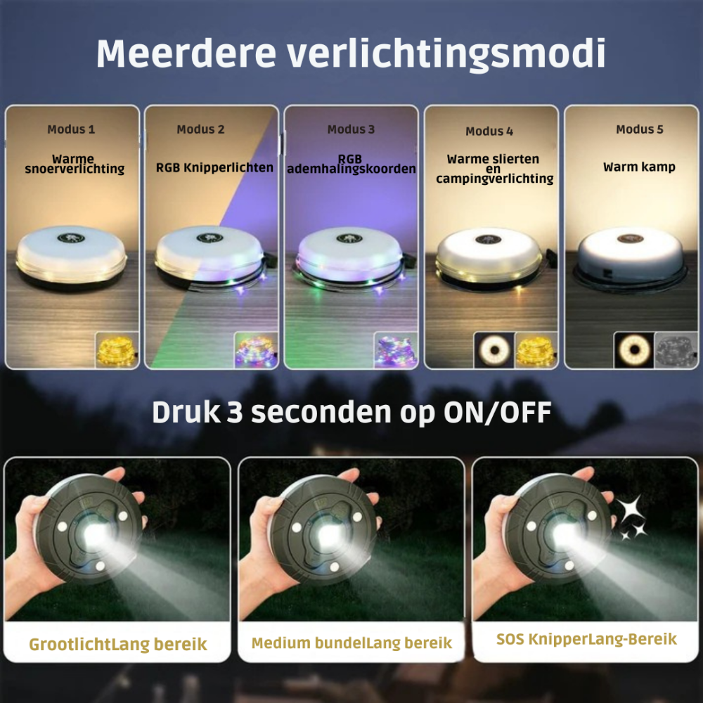 LED Lichtketting Buitenlamp met Powerbank voor Camping