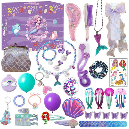 Adventskalender Meisjes Roze met 24 Sieraden en Haarspelden