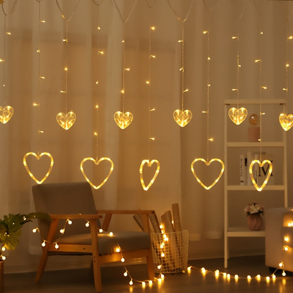 Hartvormig LED Lichtsnoer Warm Wit Sfeerverlichting Binnen