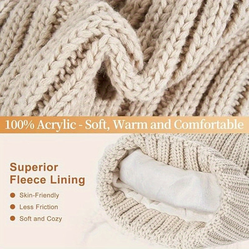 Lieke 3-in-1 Winterset – Warme Gebreide Muts, Sjaal en Handschoenen