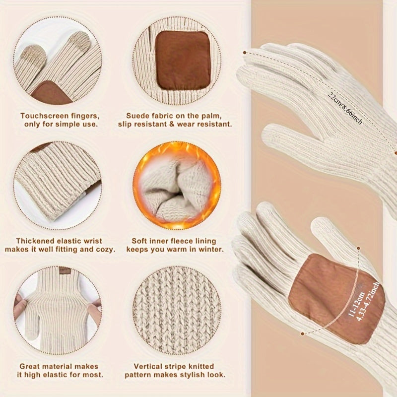 Lieke 3-in-1 Winterset – Warme Gebreide Muts, Sjaal en Handschoenen