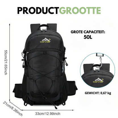 Wandelrugzak 50L Waterdicht Lichtgewicht