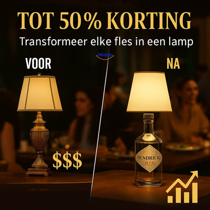 Flessenlamp Met LED Licht Voor Wijnflessen en Decoreren