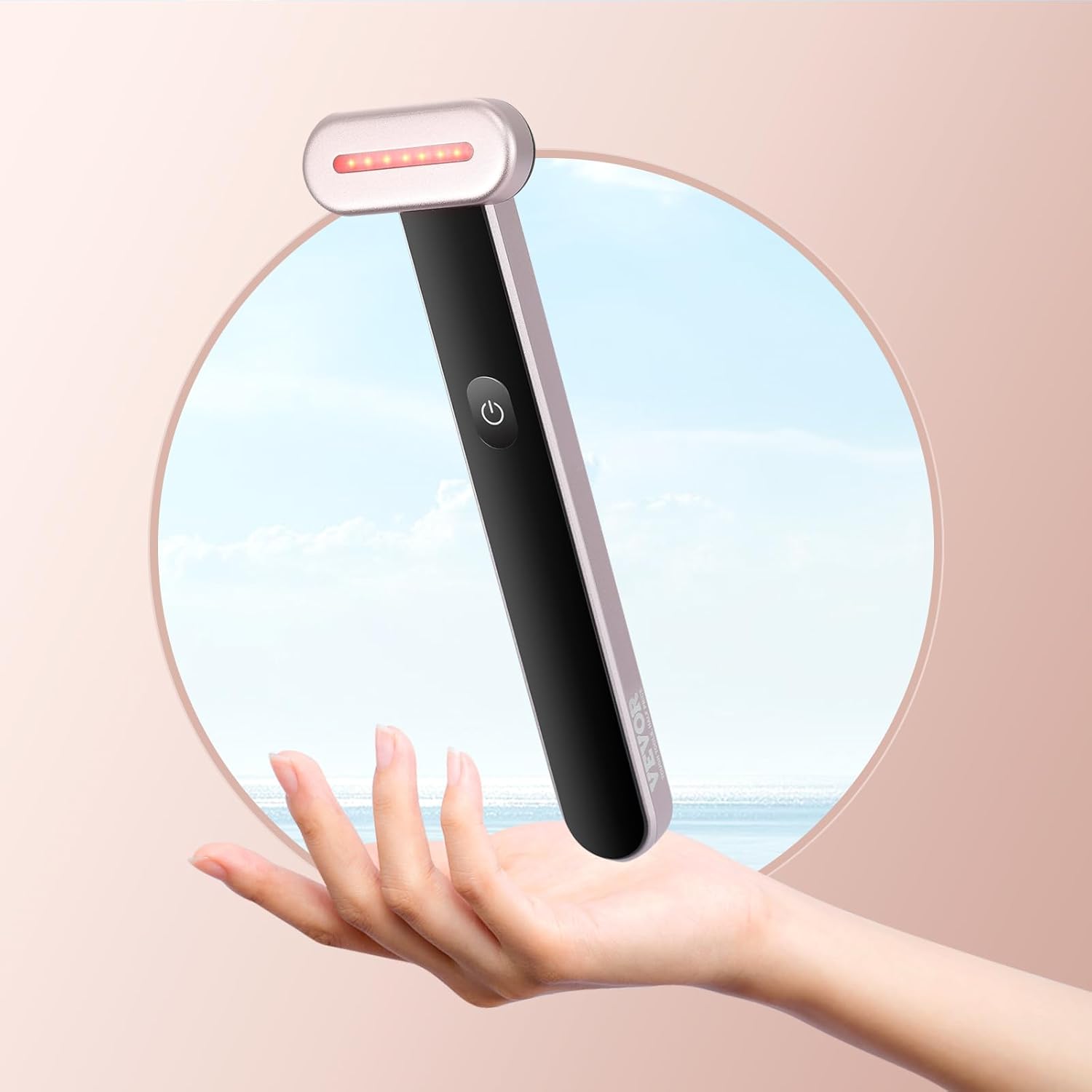 LumiRed - Gezichtswand voor huidtherapie met rood licht – Gezichtsverjongings- en massagetool met rood licht 6