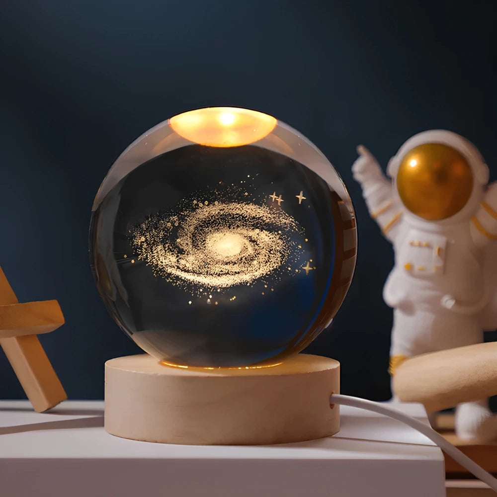 Kristal Sfeerlamp 3D Gegraveerd voor Thuis Decoratie - Velinix