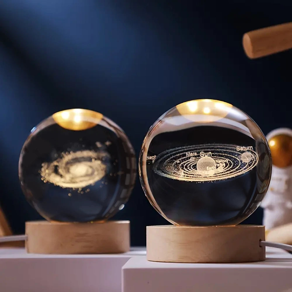 Kristal Sfeerlamp 3D Gegraveerd voor Thuis Decoratie