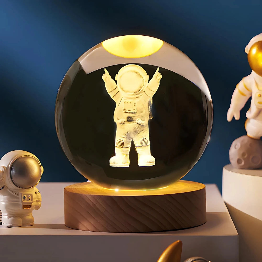 Kristal Sfeerlamp 3D Gegraveerd voor Thuis Decoratie