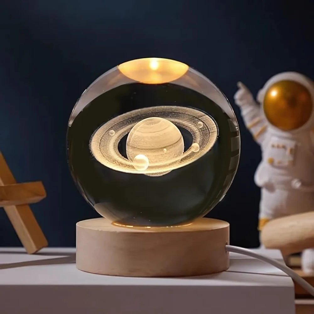 Kristal Sfeerlamp 3D Gegraveerd voor Thuis Decoratie