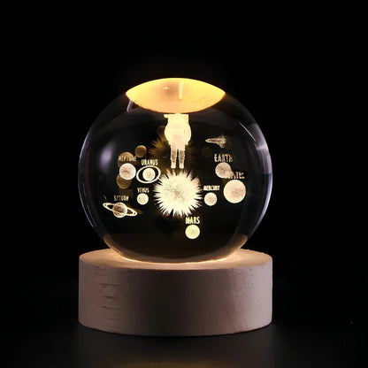 Kristal Sfeerlamp 3D Gegraveerd voor Thuis Decoratie