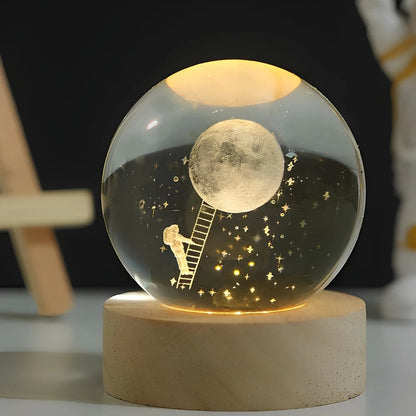 Kristal Sfeerlamp 3D Gegraveerd voor Thuis Decoratie