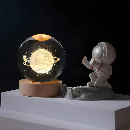 Kristal Sfeerlamp 3D Gegraveerd voor Thuis Decoratie