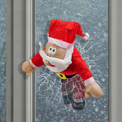 Kerstvensterfiguur ClausKlap - Bewegende Kerstman met Geluidseffect