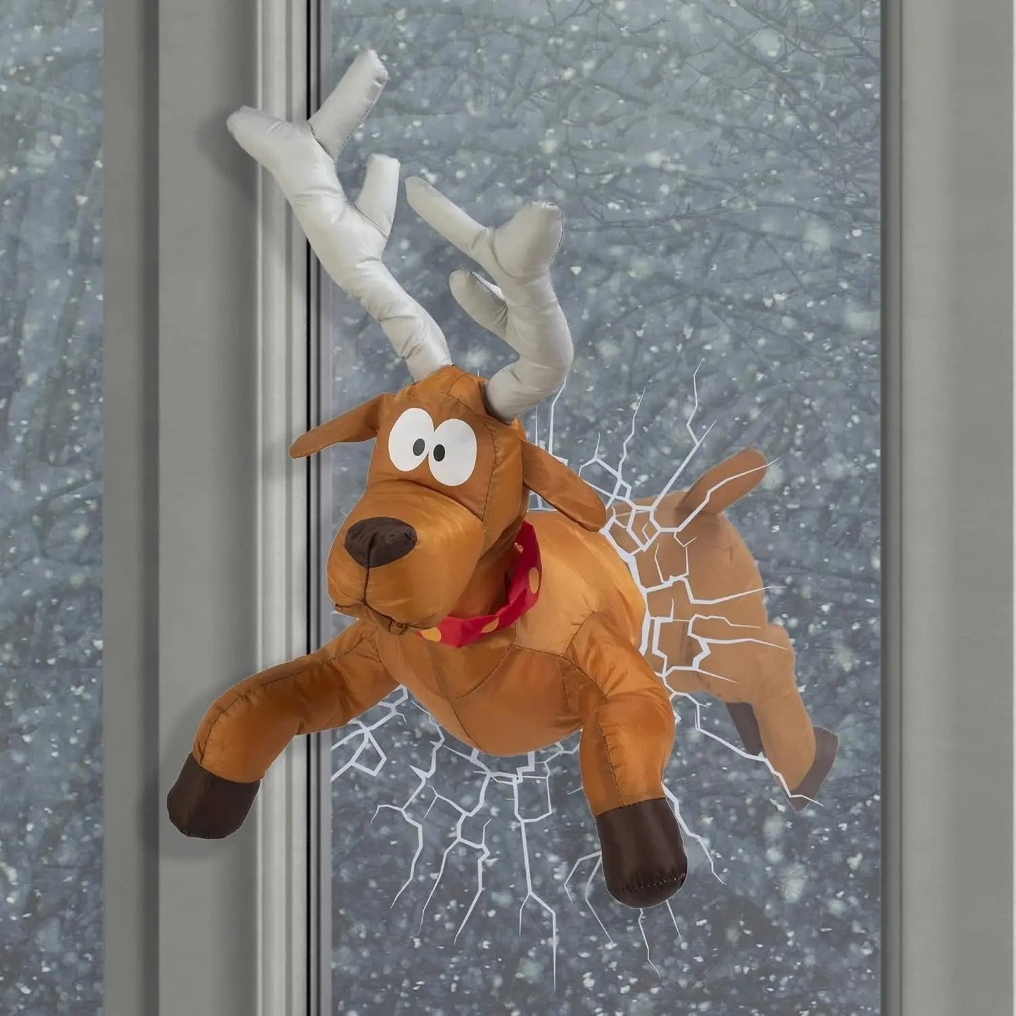 Kerstvensterfiguur ClausKlap - Bewegende Kerstman met Geluidseffect