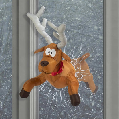Kerstvensterfiguur ClausKlap - Bewegende Kerstman met Geluidseffect