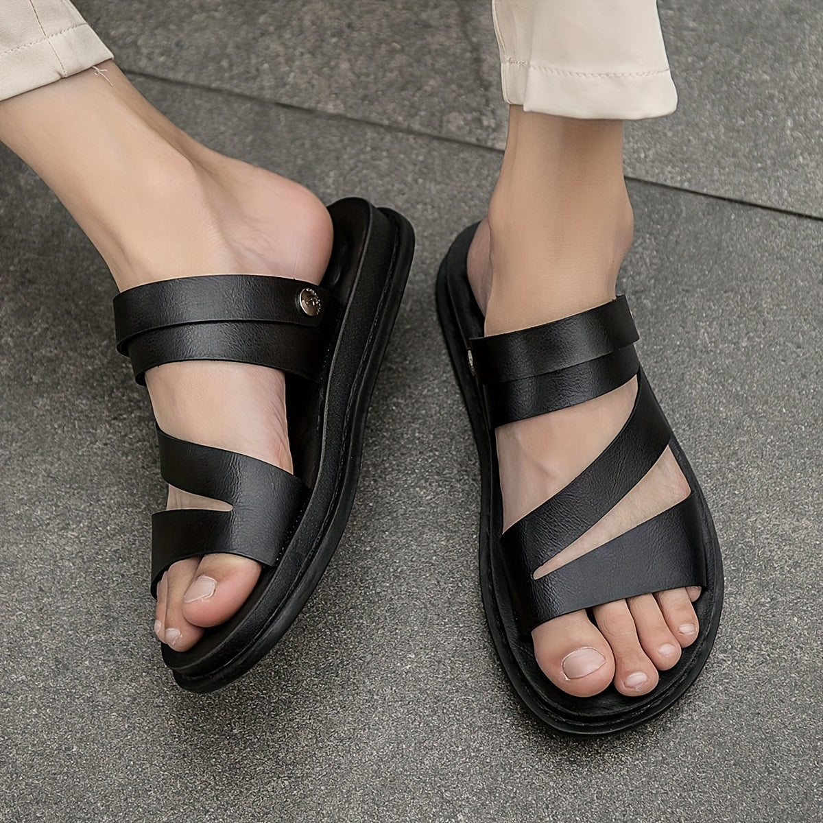 LuxiStep™ – Heren Sandalen van Leren Ademend en Comfortabel Ontwerp-4