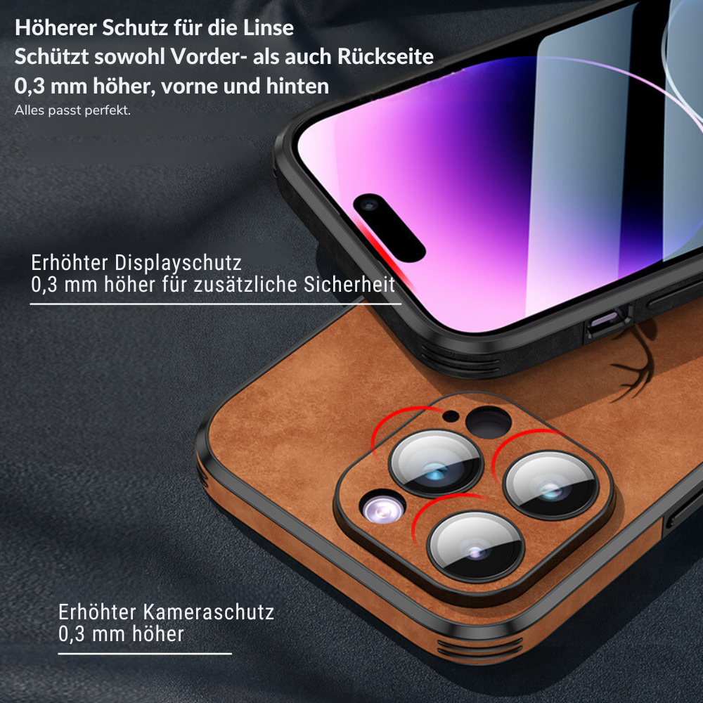 iPhone Hoesje Echt Leer Schokbestendig Stijlvol Design