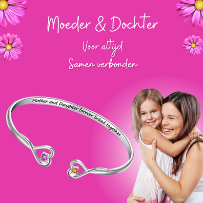 Moeder Dochter Armband Zilver Kado Liefde