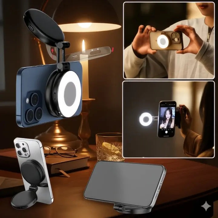 Draagbare Selfie-Ringlicht met Clip Oplaadbaar en Magnetisch