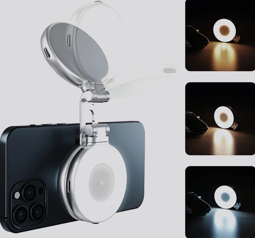 Draagbare Selfie-Ringlicht met Clip Oplaadbaar en Magnetisch