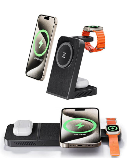 Draadloze Oplader 3-in-1 Snellaadstation voor Telefoon en Accessoires - Velinix