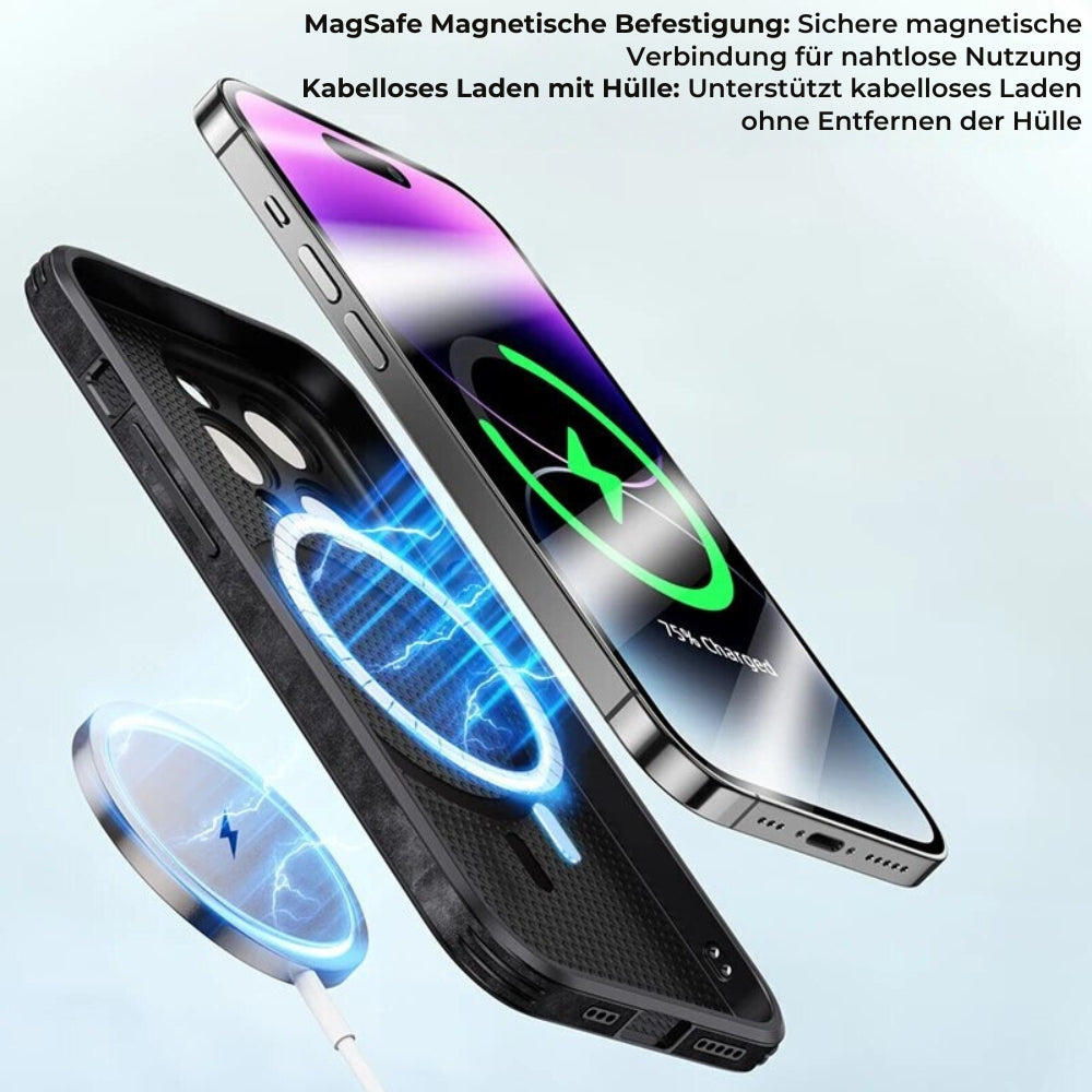 Leren iPhone Hoesje met Stijlvol Design en Schokbestendige Bescherming
