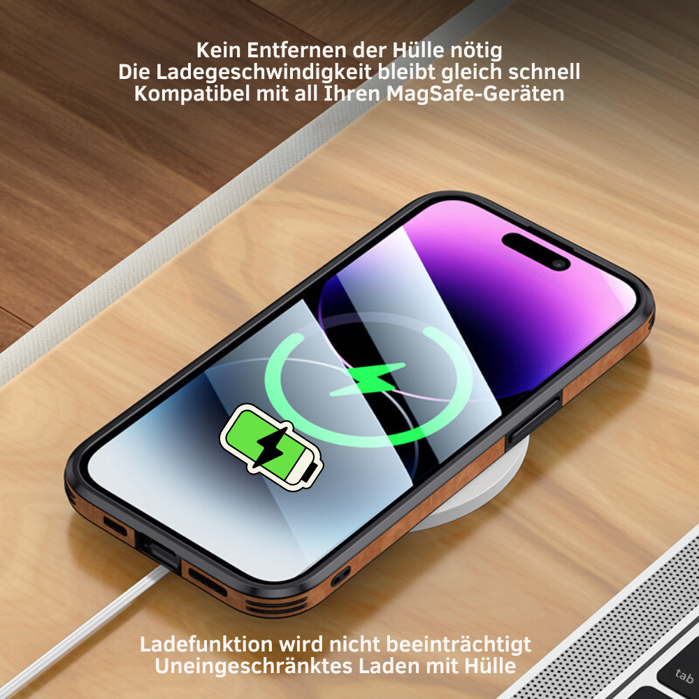 Leren iPhone Hoesje met Stijlvol Design en Schokbestendige Bescherming
