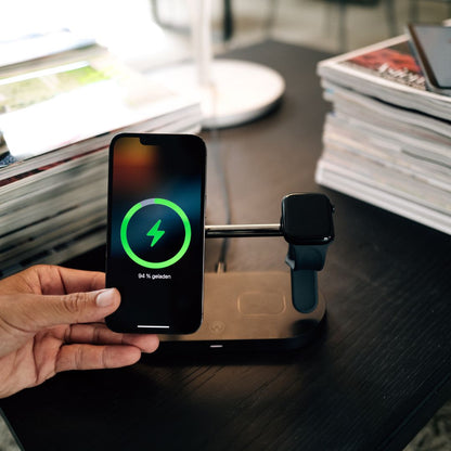 Draadloze Oplader 3-in-1 voor Smartphone, Smartwatch en Oordopjes