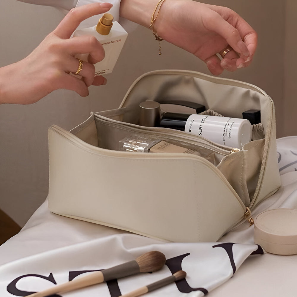 Makeup Tas Reisgrootte Grote Opbergtas PU Leer