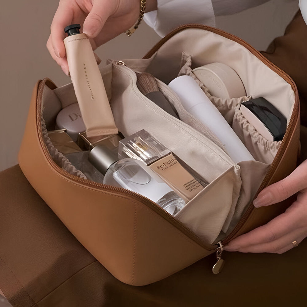 Makeup Tas Reisgrootte Grote Opbergtas PU Leer