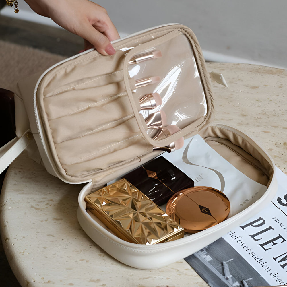Makeup Tas Reisgrootte Grote Opbergtas PU Leer